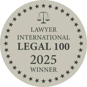 Lawyer International Legal 100 2025 Winner badge